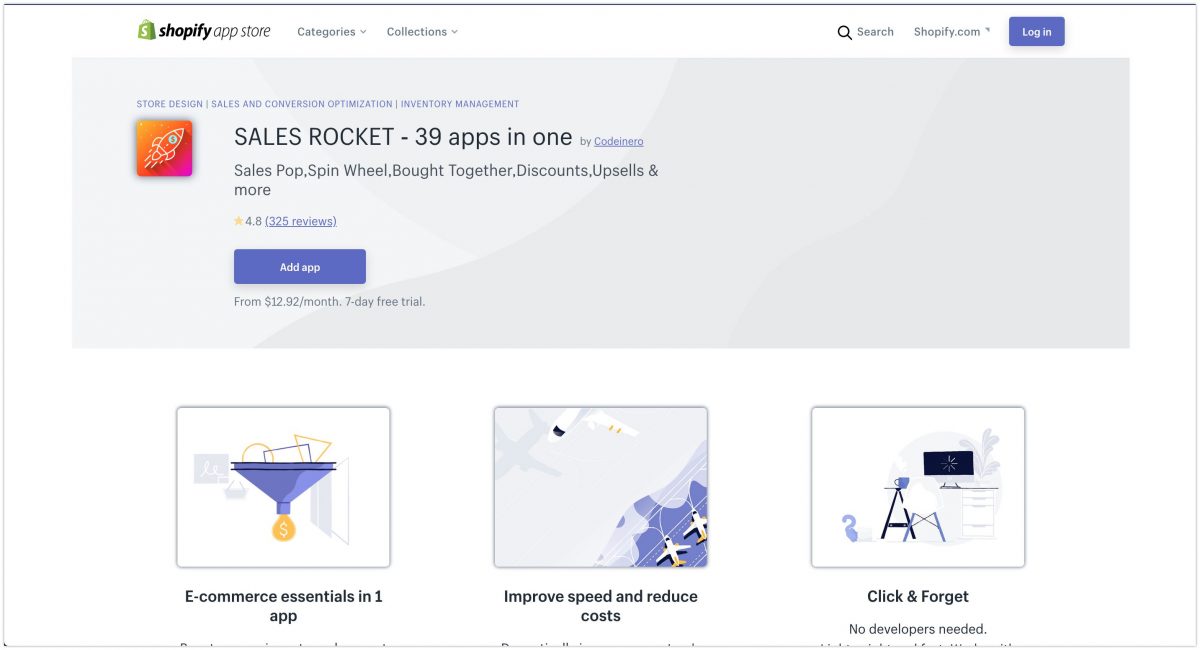 Sales Rocket ‑ 39 Apps In One Shopify App Store 2020 1200x650