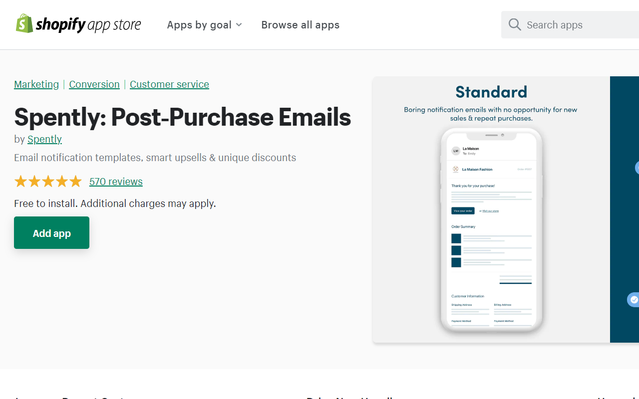 Spently: Post Purchase Emails