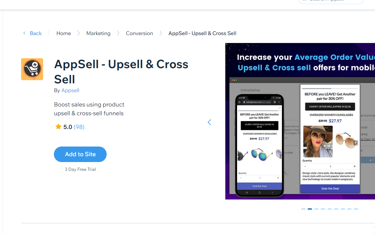AppSell - Upsell & Cross Sell