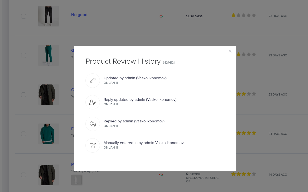 “Review History” Feature