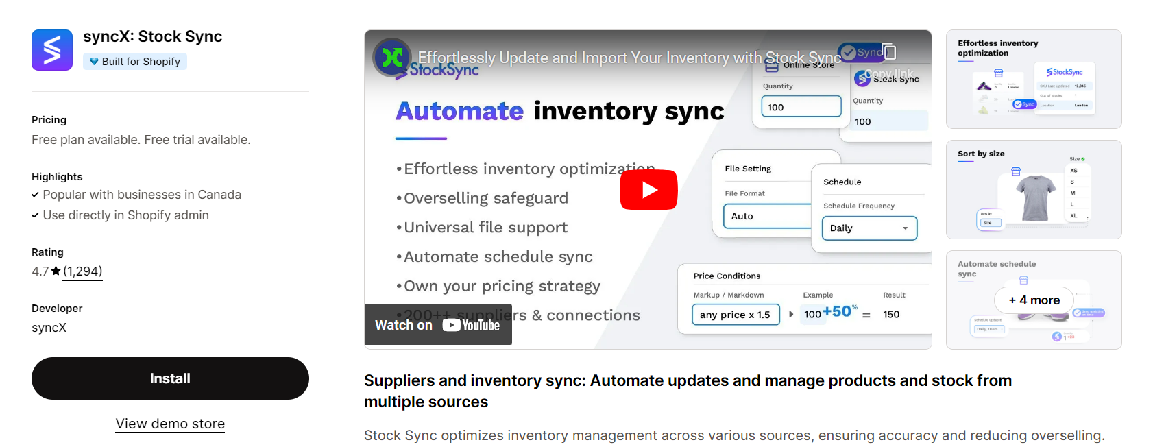 syncX: Stock Sync