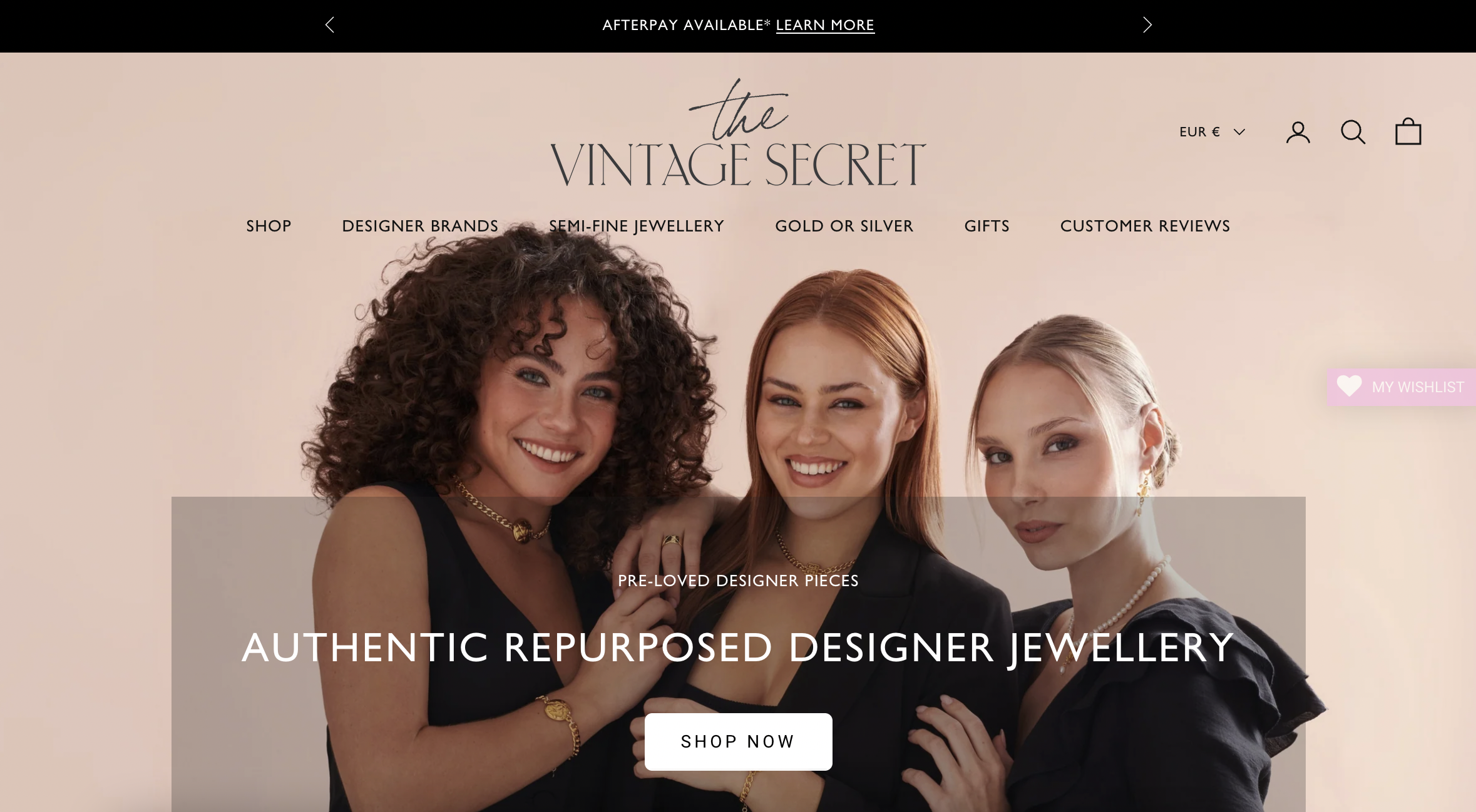 vintage secret homepage