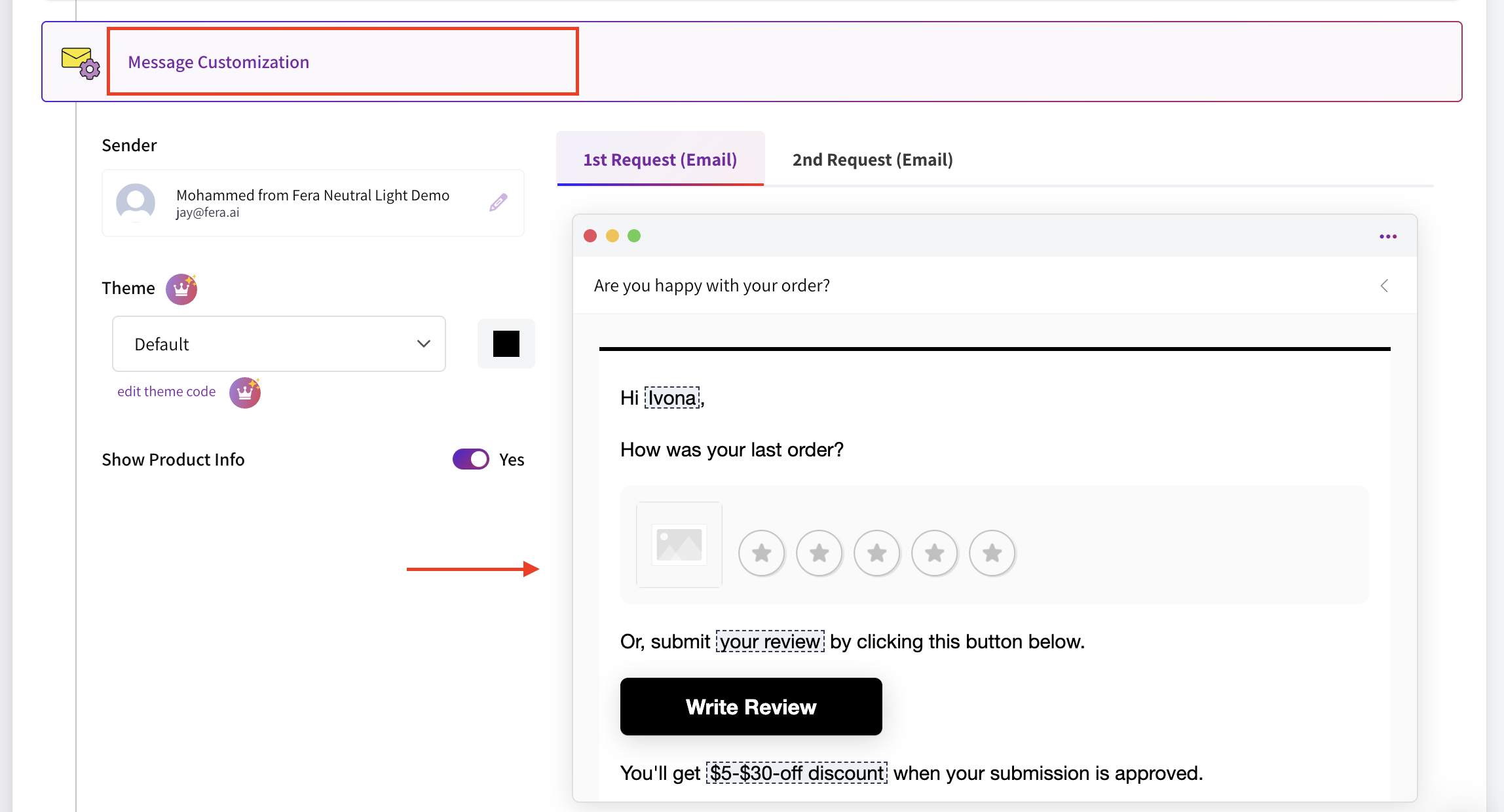Message Customization