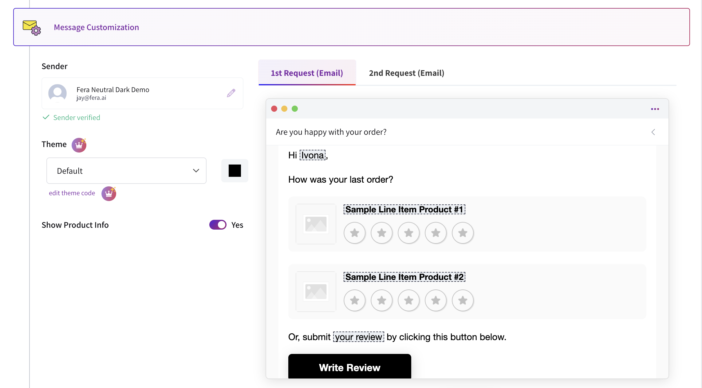 Review Request Email