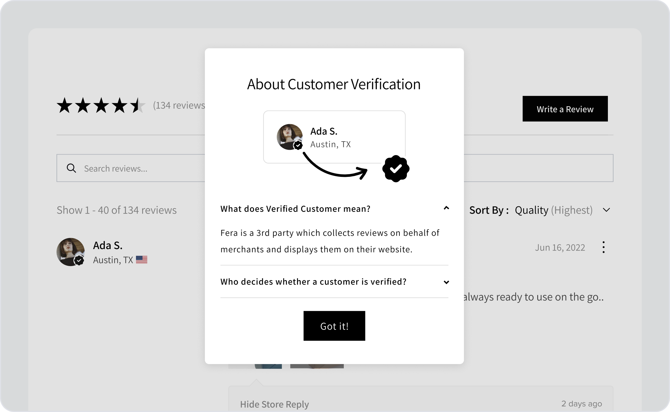 Verification Modal