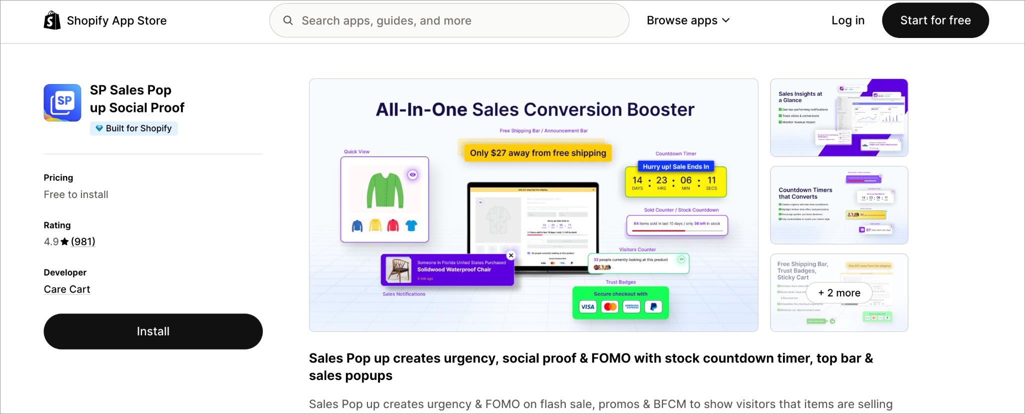 SP Sales Pop up Social Proof - Shopify